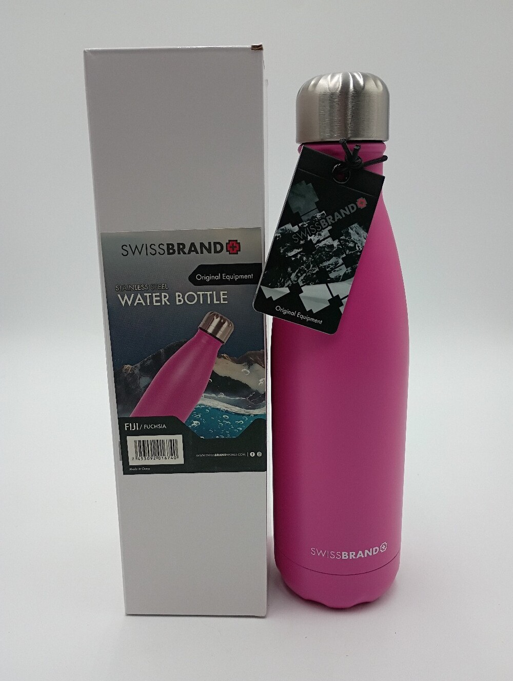 Swissbrand Stainless Steel Water Bottle. 16.9 FL Oz Fuschia